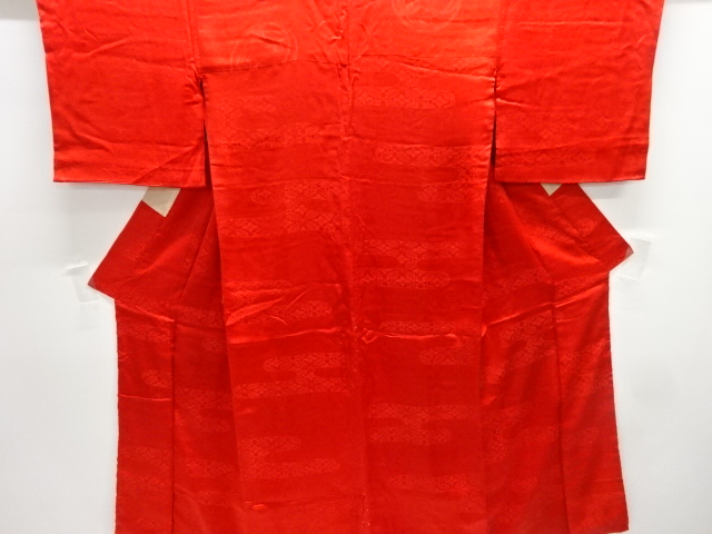 JAPANESE KIMONO / ANTIQUE JUBAN / SILK / WOVEN EGASUMI & FLOWER